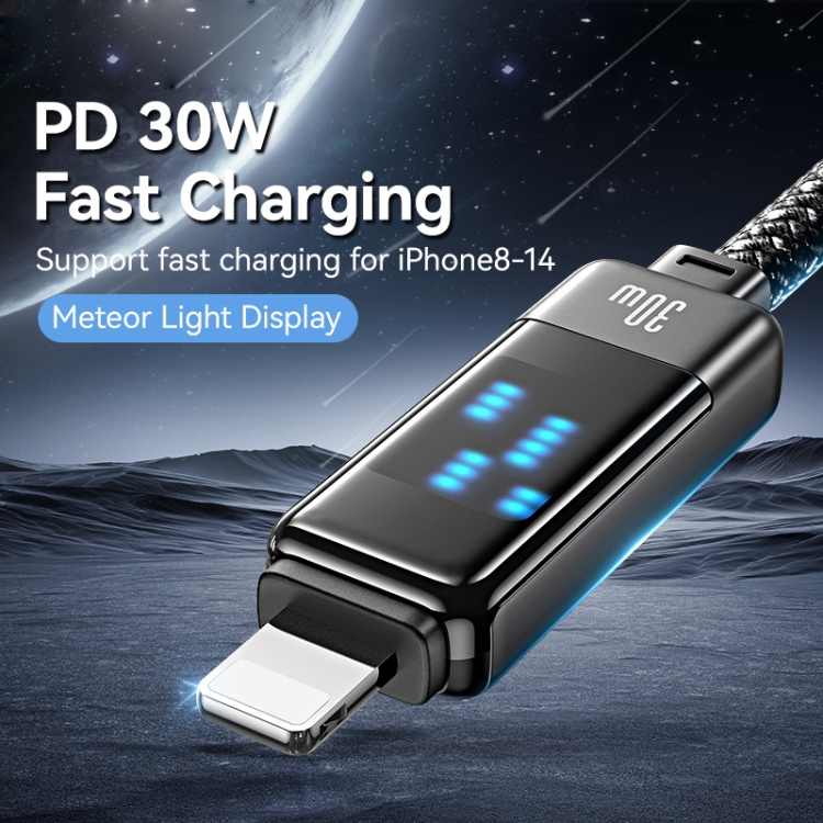 USAMS SJ743 30W USB-C / Type-C to 8 Pin Zinc Alloy Fast Data Cable, Length: 1.2m(Gun Color) USAMS SJ743 30W USB-C / Type-C to 8 Pin Zinc Alloy Fast Data Cable, Length: 1.2m(Gun Color)