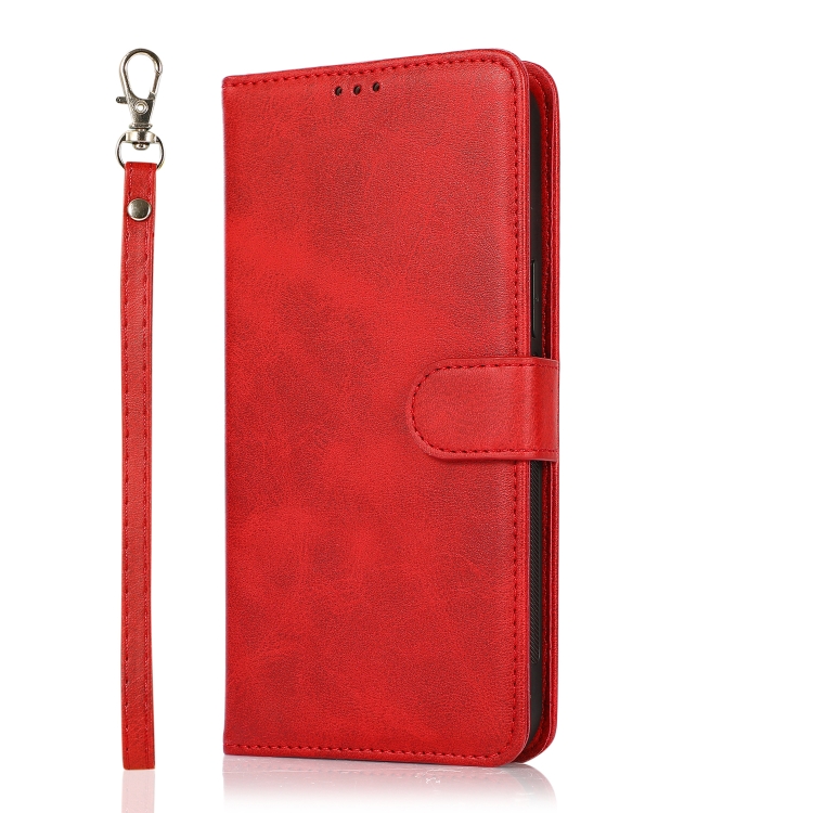 For iPhone 15 Pro Calf Texture 2 in 1 Detachable Magnetic Back Cover Leather Case(Red) For iPhone 15 Pro Calf Texture 2 in 1 Detachable Magnetic Back Cover Leather Case(Red)