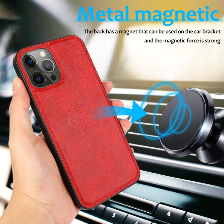 For iPhone 15 Pro Calf Texture 2 in 1 Detachable Magnetic Back Cover Leather Case(Red) For iPhone 15 Pro Calf Texture 2 in 1 Detachable Magnetic Back Cover Leather Case(Red)