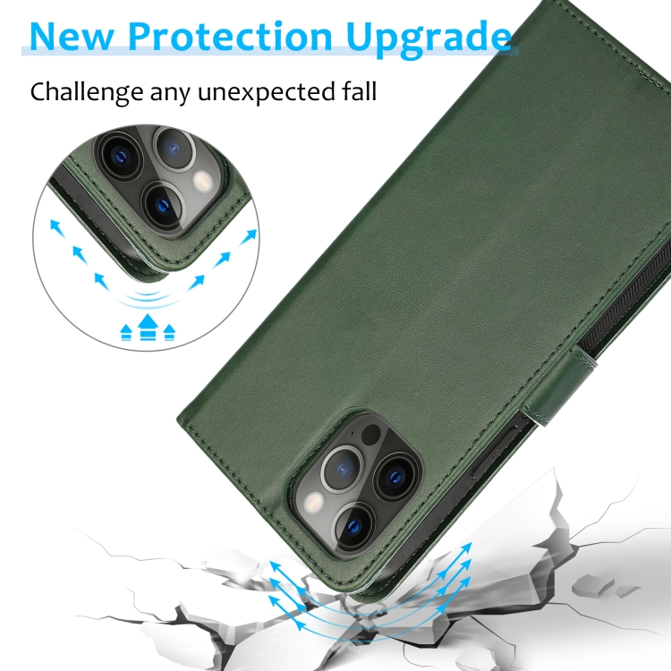 For iPhone 16 Pro Calf Texture 2 in 1 Detachable Magnetic Back Cover Leather Case(Green) For iPhone 16 Pro Calf Texture 2 in 1 Detachable Magnetic Back Cover Leather Case(Green)