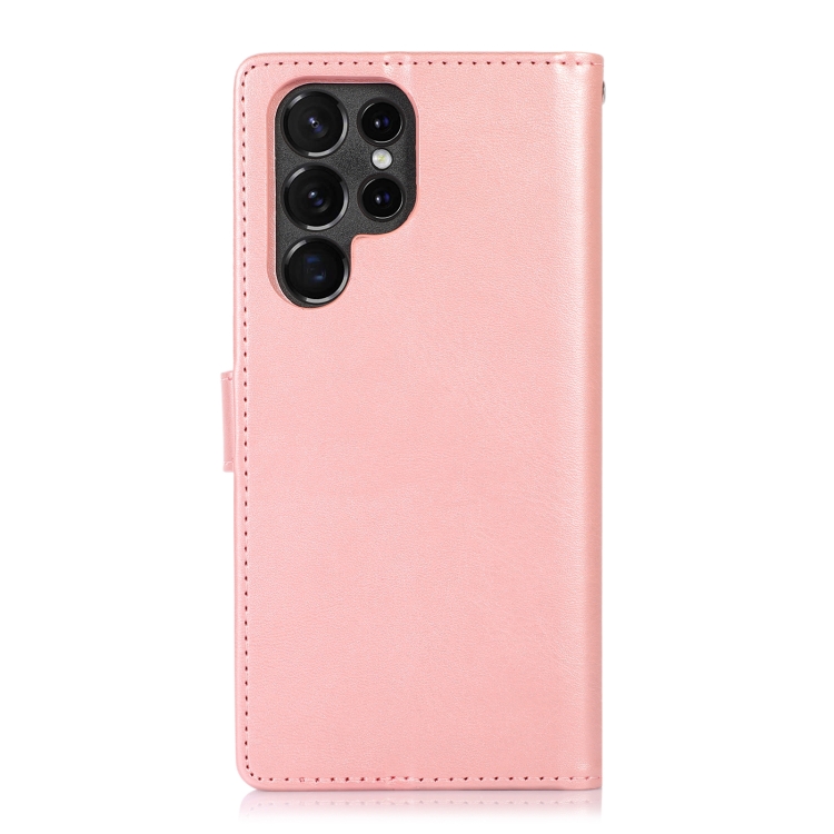 For Samsung Galaxy S22 Ultra 5G Calf Texture 2 in 1 Detachable Magnetic Back Cover Leather Case(Rose Gold) For Samsung Galaxy S22 Ultra 5G Calf Texture 2 in 1 Detachable Magnetic Back Cover Leather Case(Rose Gold)
