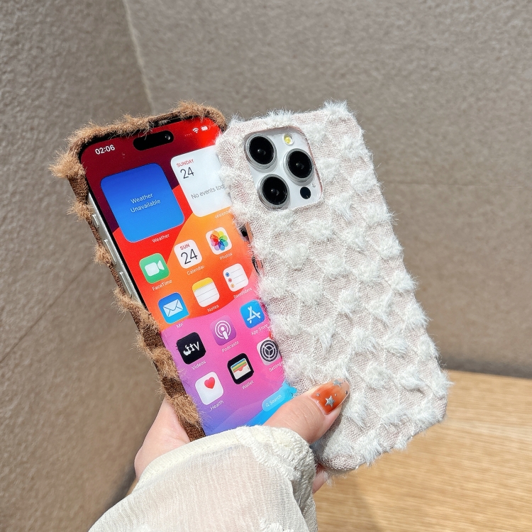 For iPhone 16 Plus Dot Plush TPU Phone Case(White) For iPhone 16 Plus Dot Plush TPU Phone Case(White)