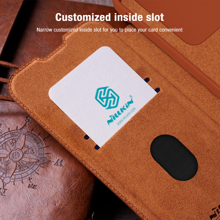 For Samsung Galaxy S24 FE 5G NILLKIN QIN Series Pro Sliding Camera Cover Design Leather Phone Case(Brown) For Samsung Galaxy S24 FE 5G NILLKIN QIN Series Pro Sliding Camera Cover Design Leather Phone Case(Brown)
