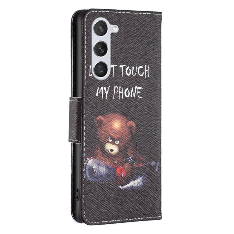 For Samsung Galaxy S25 5G Colored Drawing Pattern Leather Phone Case(Bear) For Samsung Galaxy S25 5G Colored Drawing Pattern Leather Phone Case(Bear)