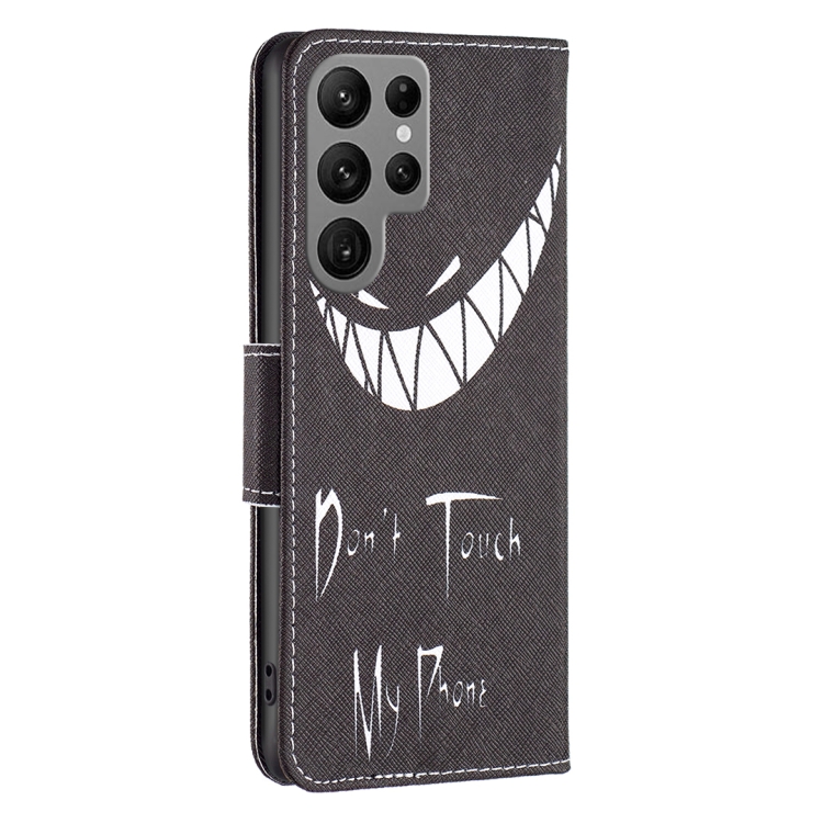 For Samsung Galaxy S25 Ultra 5G Colored Drawing Pattern Leather Phone Case(Smirk) For Samsung Galaxy S25 Ultra 5G Colored Drawing Pattern Leather Phone Case(Smirk)