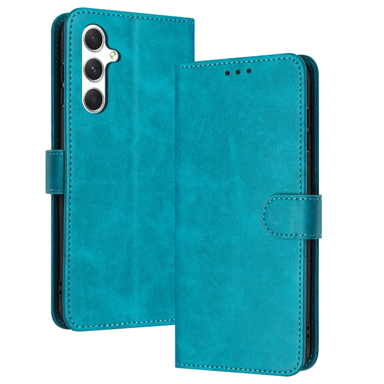 For Samsung Galaxy S25 / S24 5G Solid Calf Texture Flip Leather Phone Case(Green) For Samsung Galaxy S25 / S24 5G Solid Calf Texture Flip Leather Phone Case(Green)