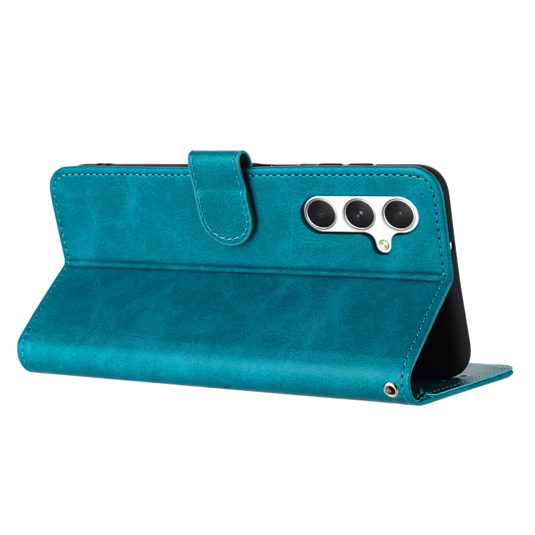 For Samsung Galaxy S25 / S24 5G Solid Calf Texture Flip Leather Phone Case(Green) For Samsung Galaxy S25 / S24 5G Solid Calf Texture Flip Leather Phone Case(Green)
