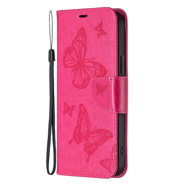 For Samsung Galaxy S25+ 5G Embossing Two Butterflies Pattern Leather Phone Case(Rose Red) For Samsung Galaxy S25+ 5G Embossing Two Butterflies Pattern Leather Phone Case(Rose Red)