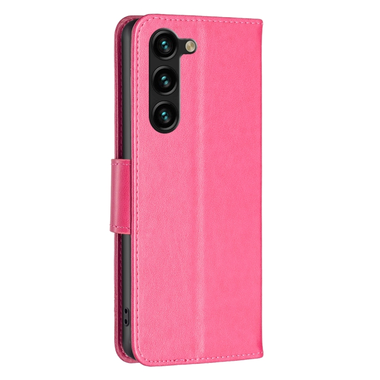 For Samsung Galaxy S25+ 5G Embossing Two Butterflies Pattern Leather Phone Case(Rose Red) For Samsung Galaxy S25+ 5G Embossing Two Butterflies Pattern Leather Phone Case(Rose Red)