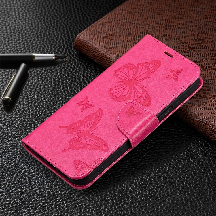 For Samsung Galaxy S25+ 5G Embossing Two Butterflies Pattern Leather Phone Case(Rose Red) For Samsung Galaxy S25+ 5G Embossing Two Butterflies Pattern Leather Phone Case(Rose Red)