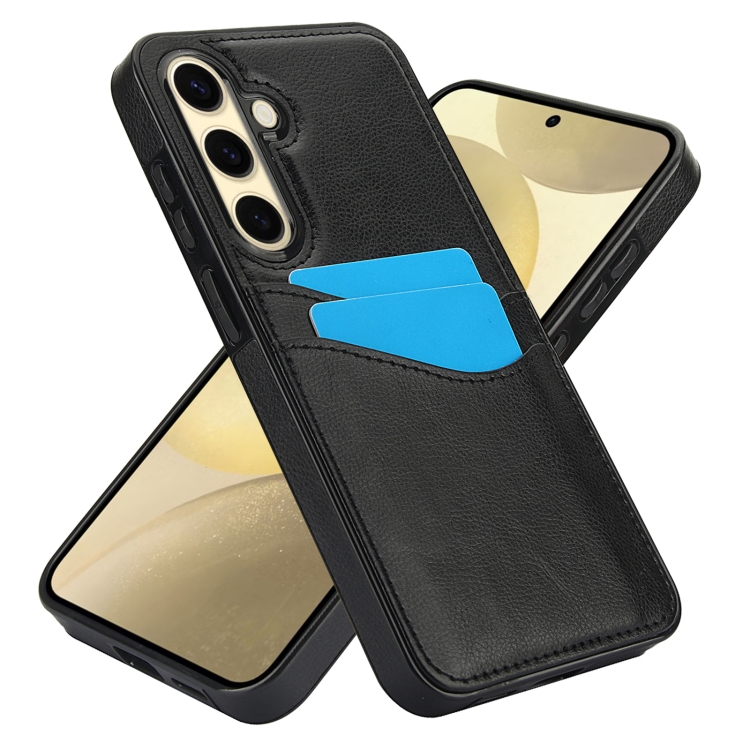 For Samsung Galaxy S24 FE 5G Litchi Leather Skin Card Slots Phone Case(Black) For Samsung Galaxy S24 FE 5G Litchi Leather Skin Card Slots Phone Case(Black)