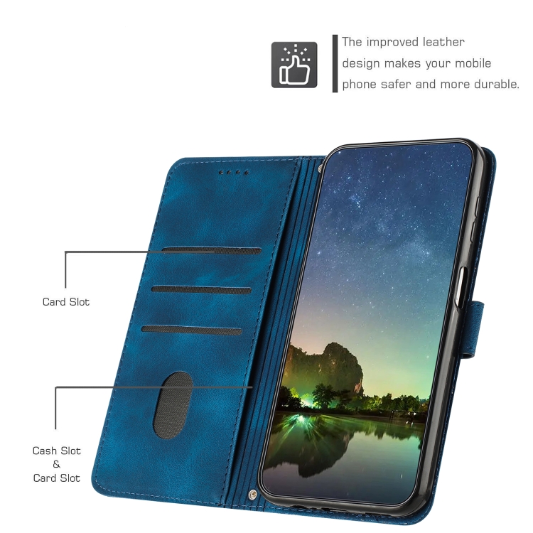 For Samsung Galaxy S25+ / S24+ 5G 5G Dream Triangle Leather Phone Case with Long Lanyard(Blue)