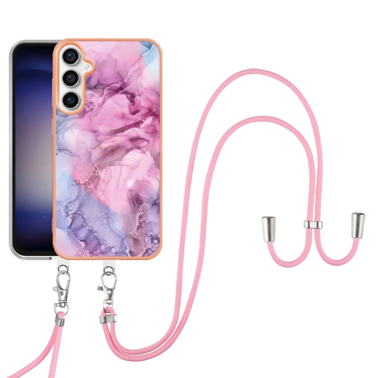 For Samsung Galaxy S24 FE 5G Electroplating Marble Dual-side IMD Phone Case with Lanyard(Pink 013) For Samsung Galaxy S24 FE 5G Electroplating Marble Dual-side IMD Phone Case with Lanyard(Pink 013)