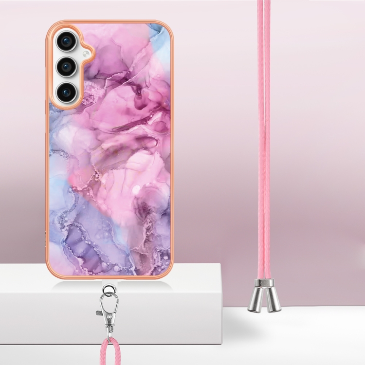 For Samsung Galaxy S24 FE 5G Electroplating Marble Dual-side IMD Phone Case with Lanyard(Pink 013) For Samsung Galaxy S24 FE 5G Electroplating Marble Dual-side IMD Phone Case with Lanyard(Pink 013)