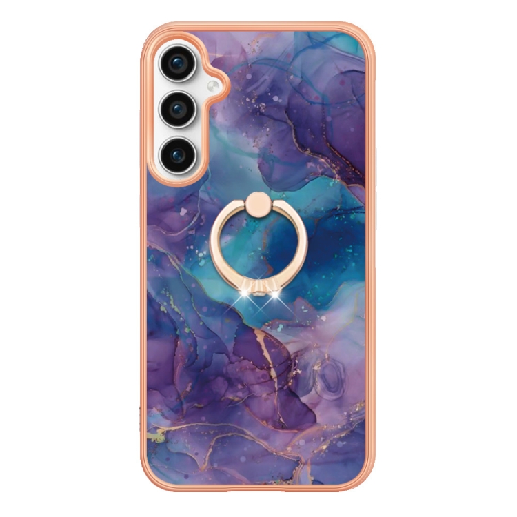 For Samsung Galaxy S24 FE 5G Electroplating Marble Dual-side IMD Phone Case with Ring(Purple 016) For Samsung Galaxy S24 FE 5G Electroplating Marble Dual-side IMD Phone Case with Ring(Purple 016)