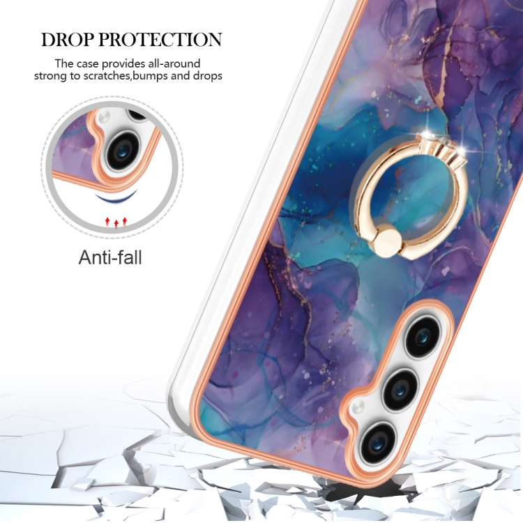 For Samsung Galaxy S24 FE 5G Electroplating Marble Dual-side IMD Phone Case with Ring(Purple 016) For Samsung Galaxy S24 FE 5G Electroplating Marble Dual-side IMD Phone Case with Ring(Purple 016)