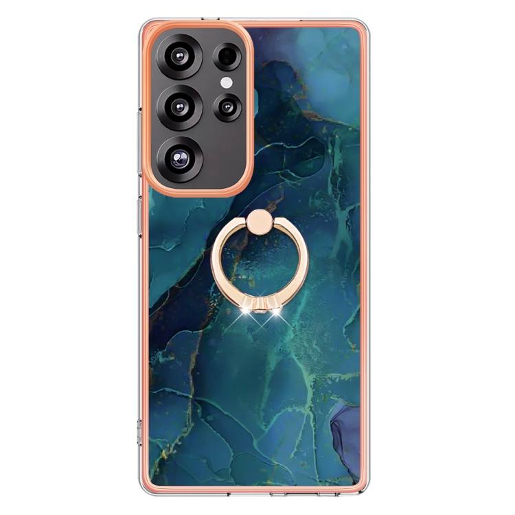 For Samsung Galaxy S25 Ultra 5G Electroplating Marble Dual-side IMD Phone Case with Ring(Green 017) For Samsung Galaxy S25 Ultra 5G Electroplating Marble Dual-side IMD Phone Case with Ring(Green 017)