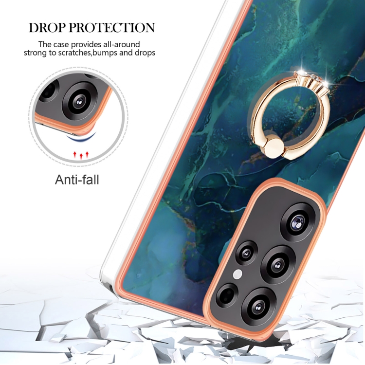 For Samsung Galaxy S25 Ultra 5G Electroplating Marble Dual-side IMD Phone Case with Ring(Green 017) For Samsung Galaxy S25 Ultra 5G Electroplating Marble Dual-side IMD Phone Case with Ring(Green 017)
