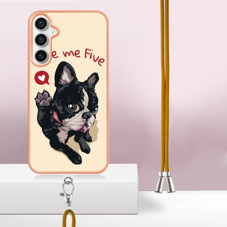 For Samsung Galaxy S24 FE 5G Electroplating Dual-side IMD Phone Case with Lanyard(Lucky Dog) For Samsung Galaxy S24 FE 5G Electroplating Dual-side IMD Phone Case with Lanyard(Lucky Dog)