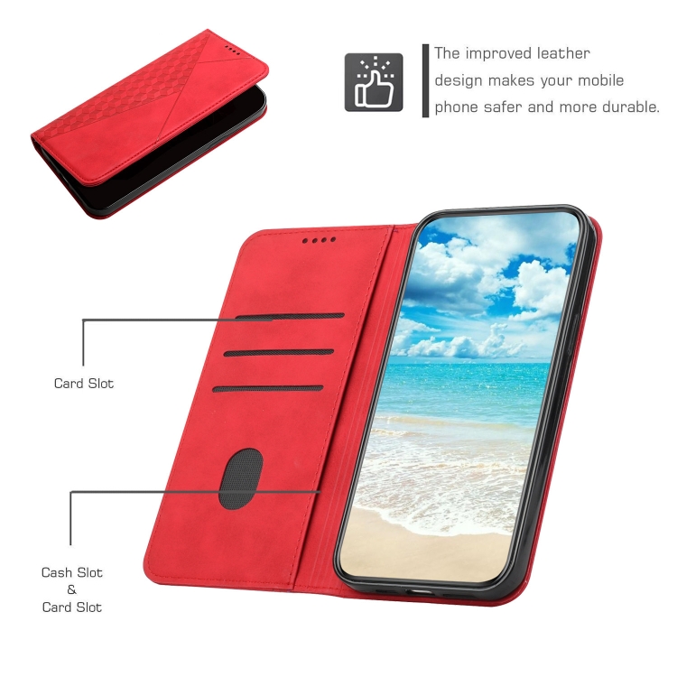 For Samsung Galaxy S25 Ultra 5G Diamond Splicing Skin Feel Magnetic Leather Phone Case(Red) For Samsung Galaxy S25 Ultra 5G Diamond Splicing Skin Feel Magnetic Leather Phone Case(Red)