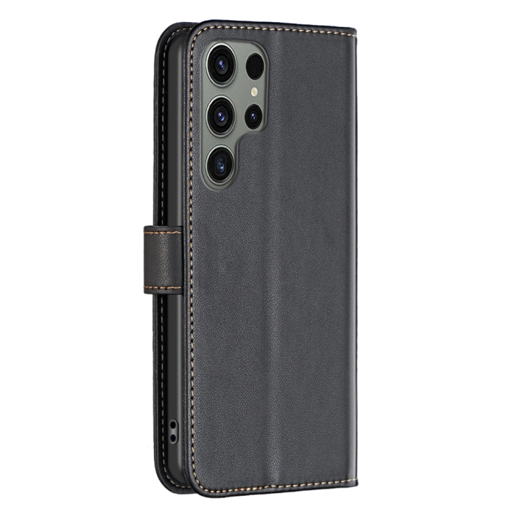 For Samsung Galaxy S25 Ultra 5G Magnetic Buckle Leather Phone Case(Black)