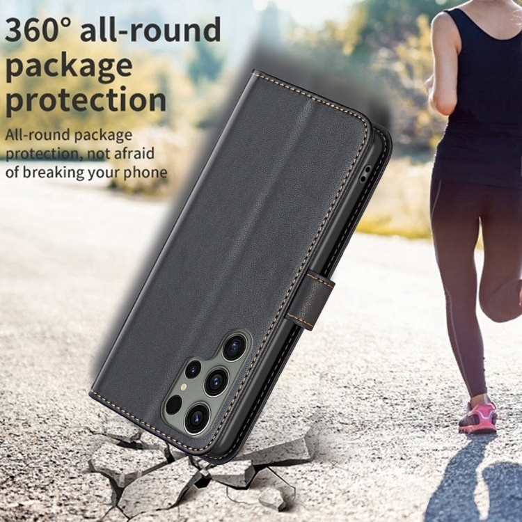 For Samsung Galaxy S25 Ultra 5G Magnetic Buckle Leather Phone Case(Black)