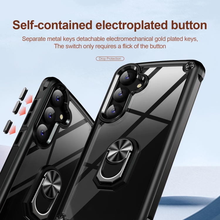 For Samsung Galaxy S25 5G TPU + PC Lens Protection Phone Case with Ring Holder(Black) For Samsung Galaxy S25 5G TPU + PC Lens Protection Phone Case with Ring Holder(Black)