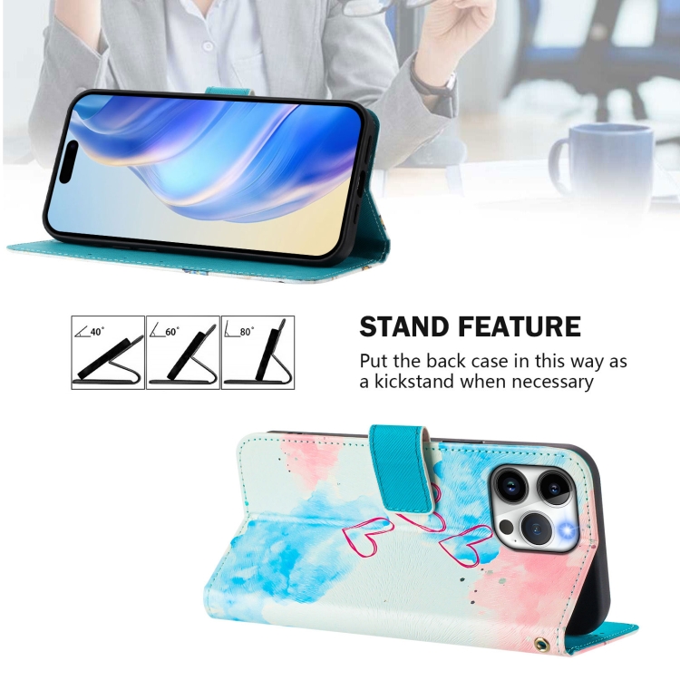 For iPhone 15 Pro Max Art Colored Drawing Pattern Leather Phone Case(LOVE ME) For iPhone 15 Pro Max Art Colored Drawing Pattern Leather Phone Case(LOVE ME)