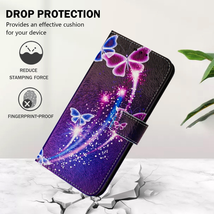 For Samsung Galaxy S20 FE 4G Art Colored Drawing Pattern Leather Phone Case(Fireworks butterfly)