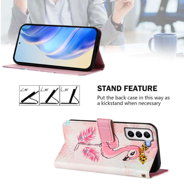 For Samsung Galaxy S21 5G Art Colored Drawing Pattern Leather Phone Case(Flamingo) For Samsung Galaxy S21 5G Art Colored Drawing Pattern Leather Phone Case(Flamingo)