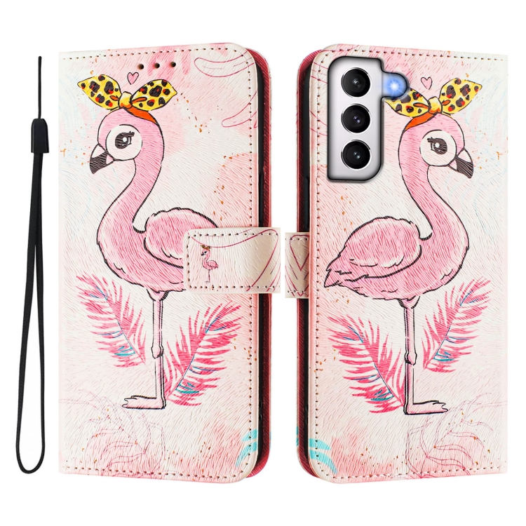 For Samsung Galaxy S21 5G Art Colored Drawing Pattern Leather Phone Case(Flamingo) For Samsung Galaxy S21 5G Art Colored Drawing Pattern Leather Phone Case(Flamingo)
