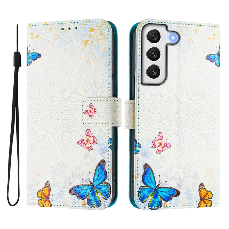 For Samsung Galaxy S22 5G Art Colored Drawing Pattern Leather Phone Case(Butterfly house) For Samsung Galaxy S22 5G Art Colored Drawing Pattern Leather Phone Case(Butterfly house)
