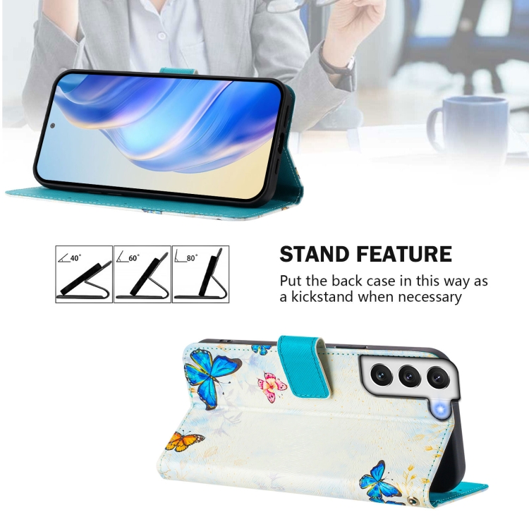 For Samsung Galaxy S22 5G Art Colored Drawing Pattern Leather Phone Case(Butterfly house) For Samsung Galaxy S22 5G Art Colored Drawing Pattern Leather Phone Case(Butterfly house)