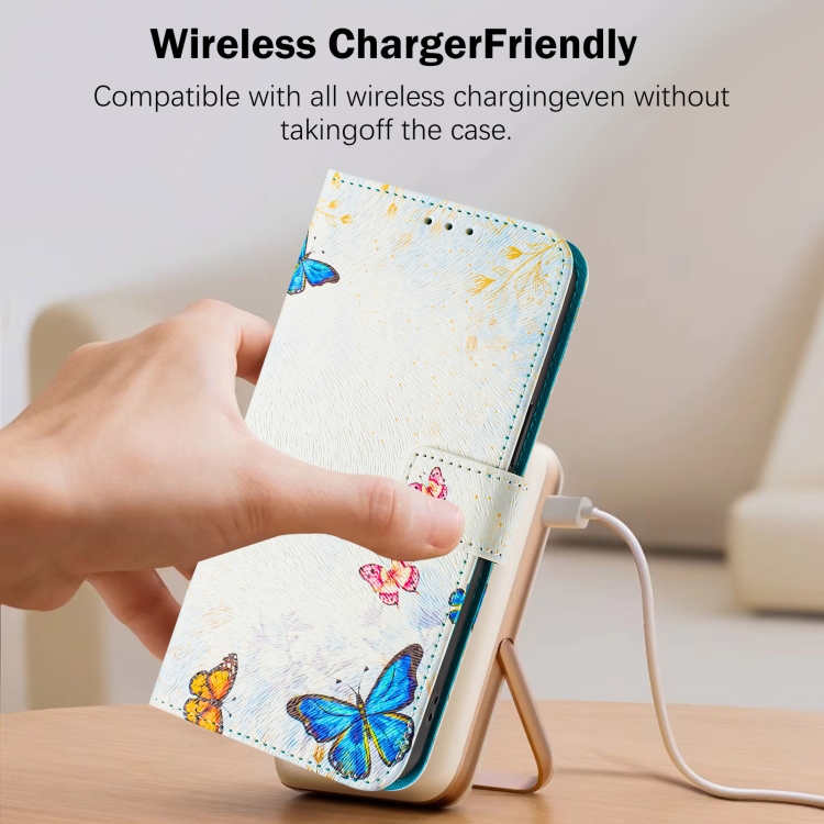 For Samsung Galaxy S22 5G Art Colored Drawing Pattern Leather Phone Case(Butterfly house) For Samsung Galaxy S22 5G Art Colored Drawing Pattern Leather Phone Case(Butterfly house)