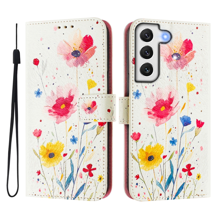 For Samsung Galaxy S22+ 5G Art Colored Drawing Pattern Leather Phone Case(Flowers and plants) For Samsung Galaxy S22+ 5G Art Colored Drawing Pattern Leather Phone Case(Flowers and plants)