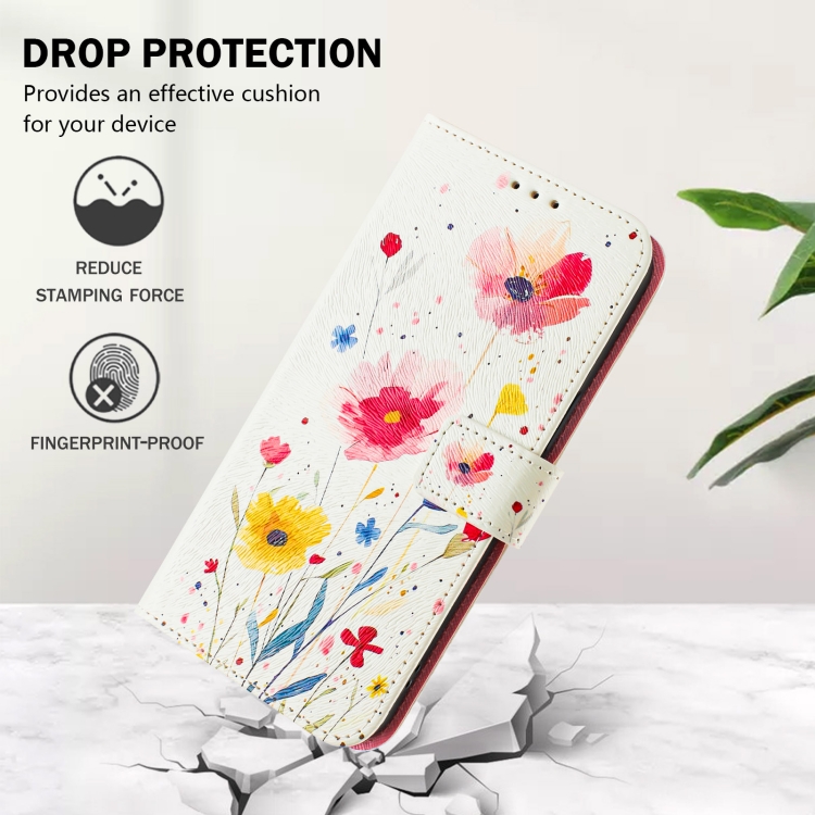 For Samsung Galaxy S22+ 5G Art Colored Drawing Pattern Leather Phone Case(Flowers and plants)