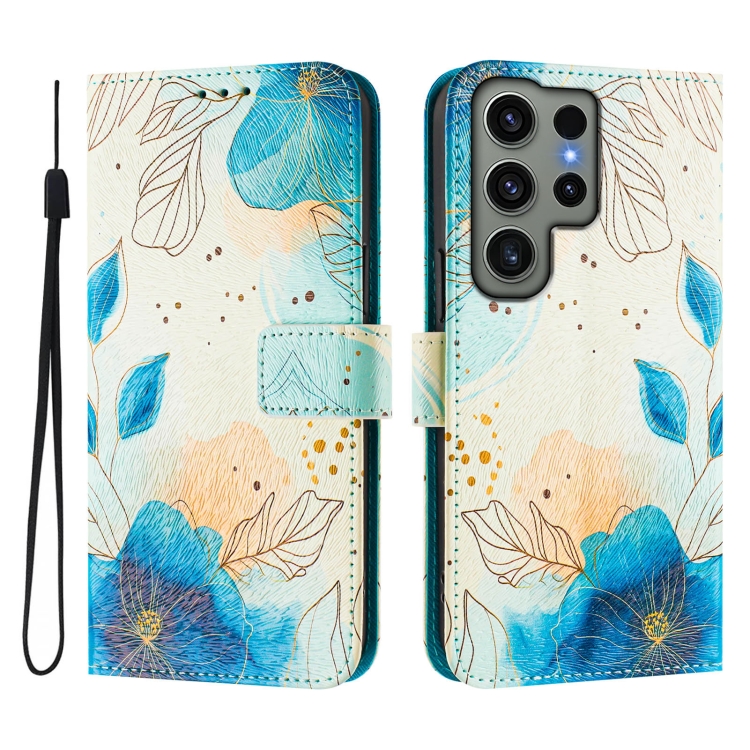 For Samsung Galaxy S23 Ultra 5G Art Colored Drawing Pattern Leather Phone Case(Flowering flowers) For Samsung Galaxy S23 Ultra 5G Art Colored Drawing Pattern Leather Phone Case(Flowering flowers)