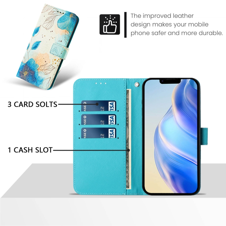For Samsung Galaxy S23 Ultra 5G Art Colored Drawing Pattern Leather Phone Case(Flowering flowers) For Samsung Galaxy S23 Ultra 5G Art Colored Drawing Pattern Leather Phone Case(Flowering flowers)