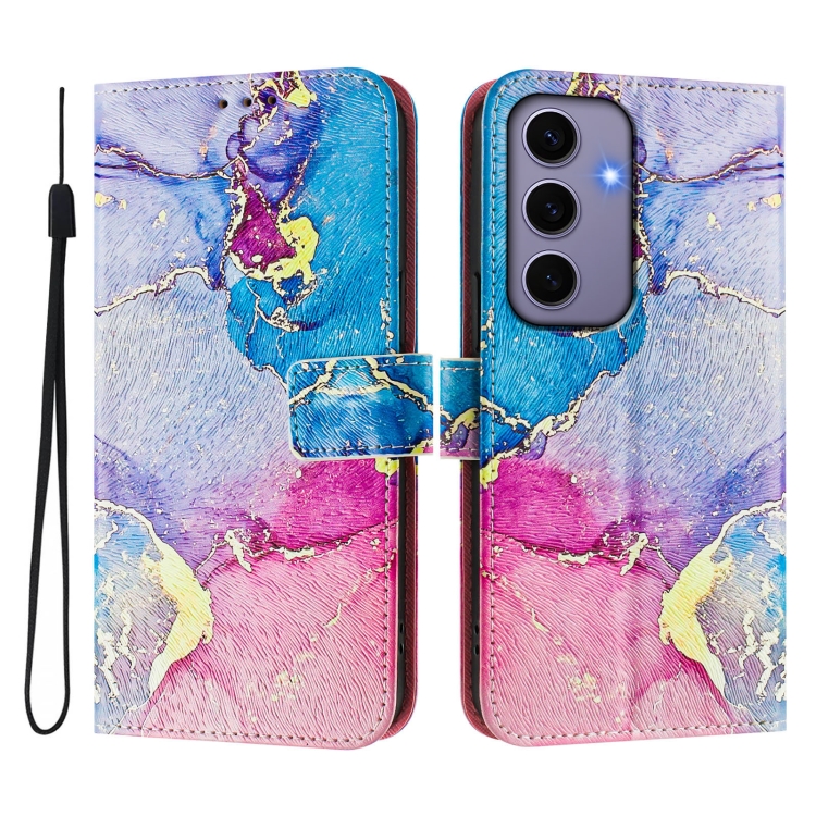 For Samsung Galaxy S24 5G Art Colored Drawing Pattern Leather Phone Case(Colorful marble) For Samsung Galaxy S24 5G Art Colored Drawing Pattern Leather Phone Case(Colorful marble)