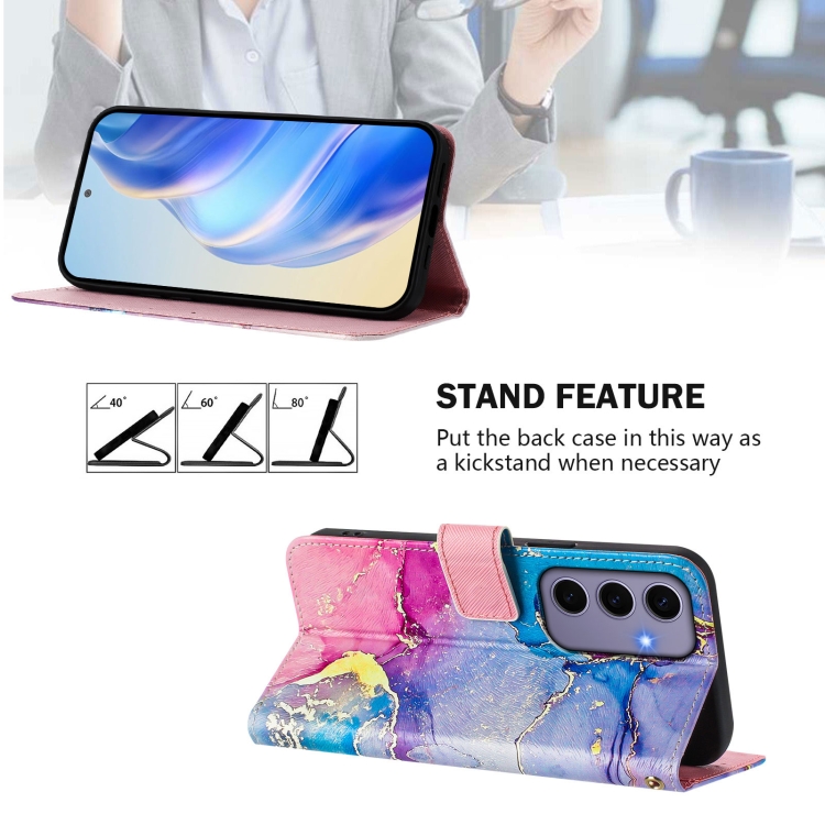 For Samsung Galaxy S24 5G Art Colored Drawing Pattern Leather Phone Case(Colorful marble) For Samsung Galaxy S24 5G Art Colored Drawing Pattern Leather Phone Case(Colorful marble)