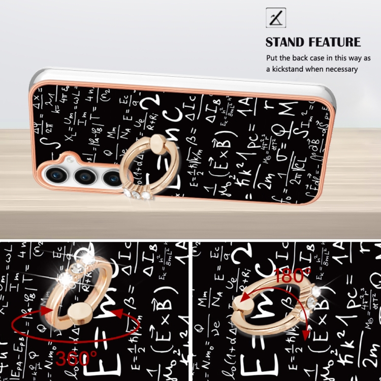 For Samsung Galaxy S24 FE 5G Electroplating Dual-side IMD Phone Case with Ring Holder(Equation) For Samsung Galaxy S24 FE 5G Electroplating Dual-side IMD Phone Case with Ring Holder(Equation)