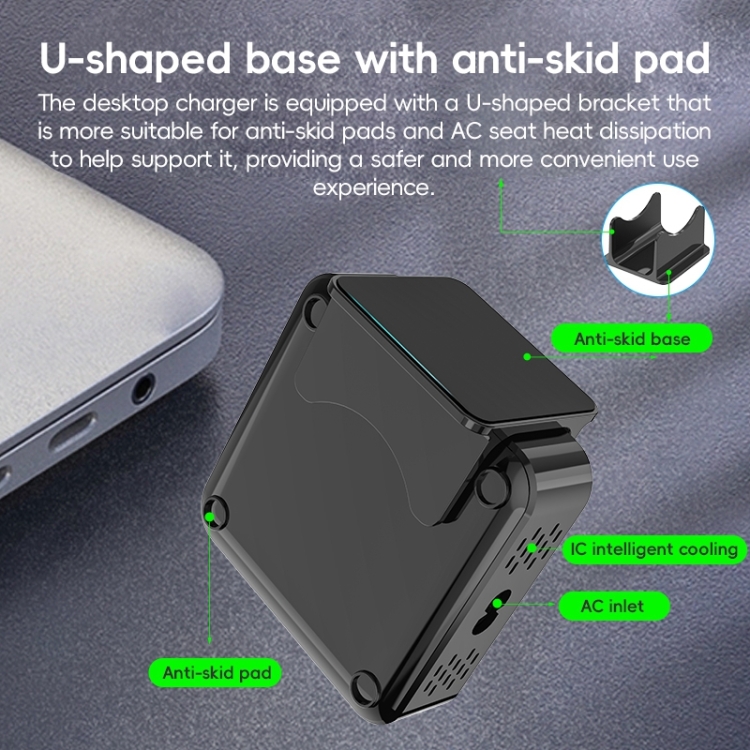 240W GaN 6-Ports USB-C / Type-C Multi Sharing Desktop Charger, Plug:AU Plug(Grey)