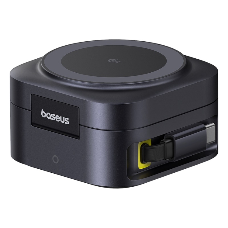 Baseus OS PicoGo Qi2 67W 2 in 1 Magnetic Wireless Charger with 1m Type-C to Type-C Elbow Data Cable(Black)