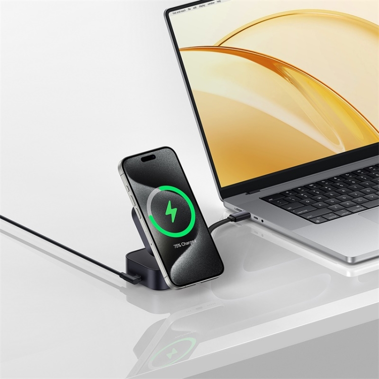 Baseus OS PicoGo Qi2 67W 2 in 1 Magnetic Wireless Charger with 1m Type-C to Type-C Elbow Data Cable(Black)