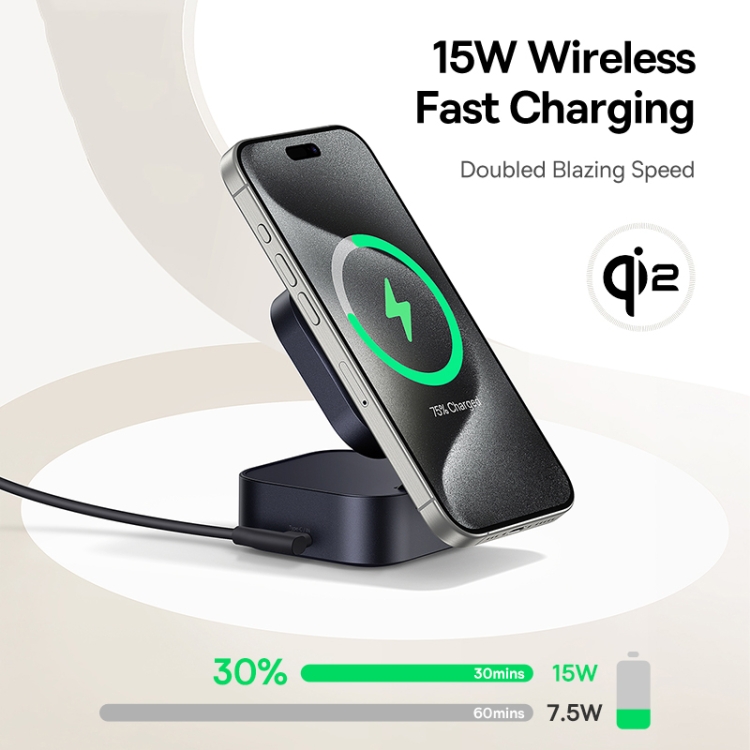 Baseus OS PicoGo Qi2 67W 2 in 1 Magnetic Wireless Charger with 1m Type-C to Type-C Elbow Data Cable(Black)
