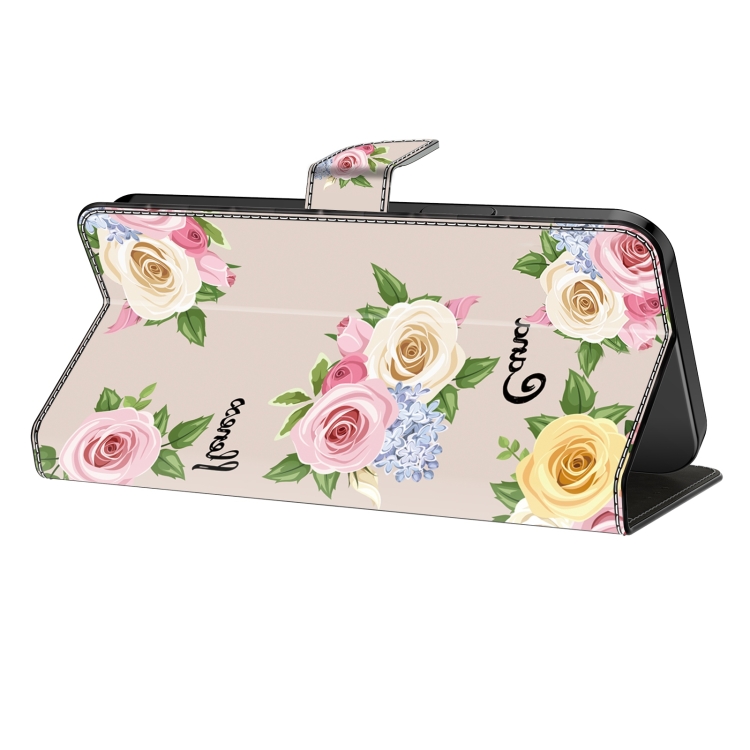 For iPhone 16 Plus Fresh Painted Leather Phone Case(Colored Flowers) For iPhone 16 Plus Fresh Painted Leather Phone Case(Colored Flowers)