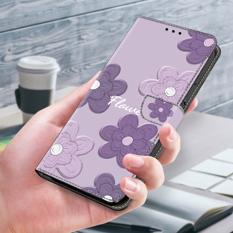 For iPhone 11 Pro Fresh Painted Leather Phone Case(Dark Purple