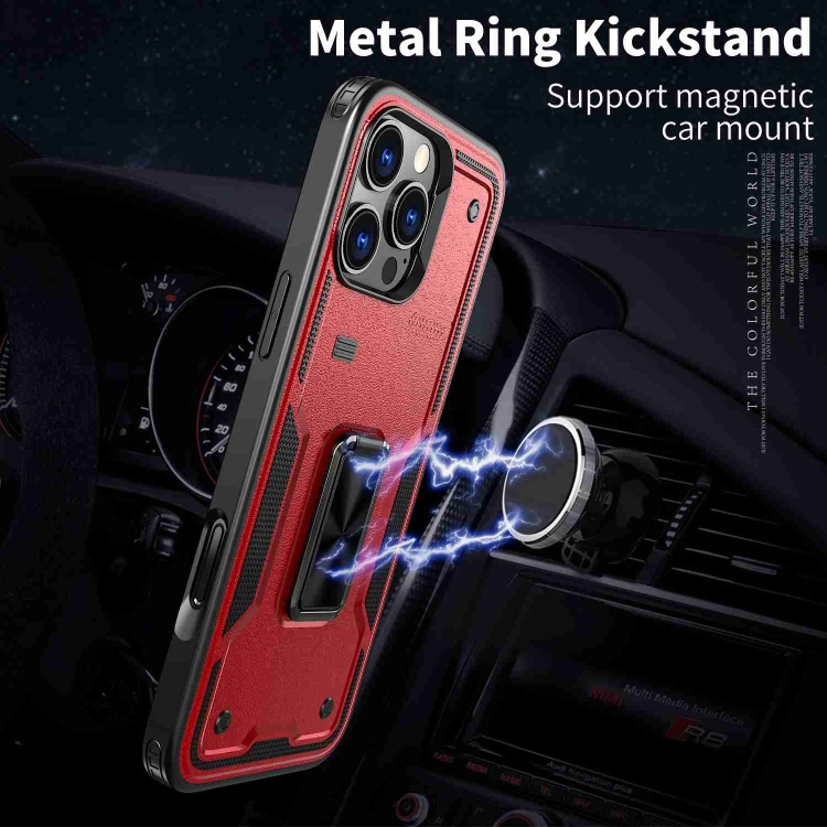 For iPhone 14 Plus Ring Holder PC Hybrid TPU Phone Case(Red) For iPhone 14 Plus Ring Holder PC Hybrid TPU Phone Case(Red)