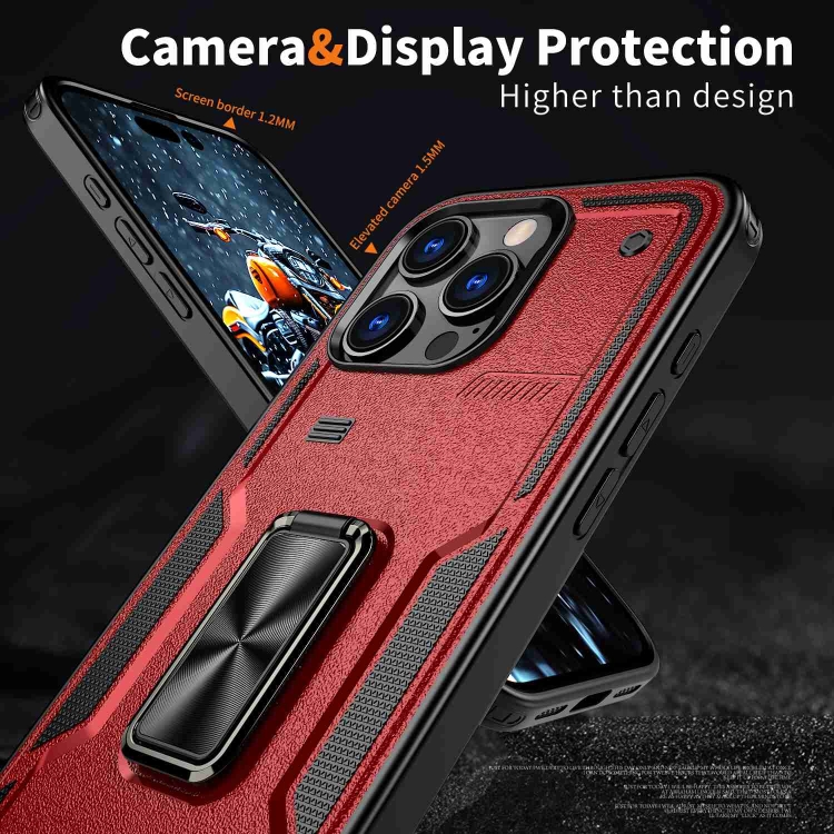 For iPhone 14 Plus Ring Holder PC Hybrid TPU Phone Case(Red) For iPhone 14 Plus Ring Holder PC Hybrid TPU Phone Case(Red)