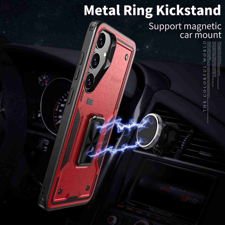 For Samsung Galaxy S22 Ultra 5G Ring Holder PC Hybrid TPU Phone Case(Red) For Samsung Galaxy S22 Ultra 5G Ring Holder PC Hybrid TPU Phone Case(Red)